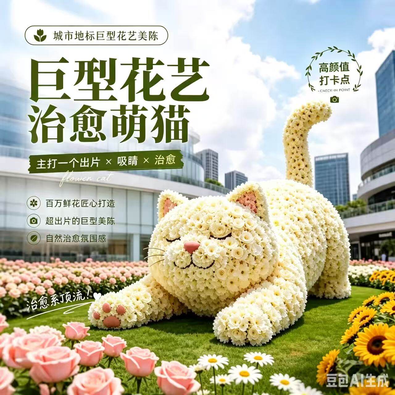 巨型仿真花艺动物造型美陈装饰景区公园户外广场商业街造景摆件