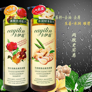 卡伊莲生姜茶籽洗发水露清爽控油顺滑去屑防干枯橄榄修护发素套装