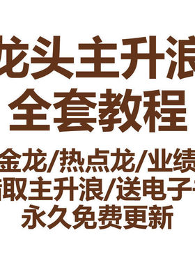 龙头主升浪股票视频教程捕捉猎取分时图培训课热点人气炒股实战法