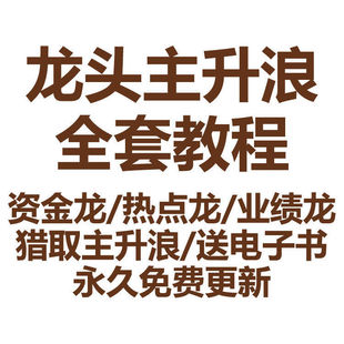 龙头主升浪股票视频教程捕捉猎取分时图培训课热点人气炒股实战法