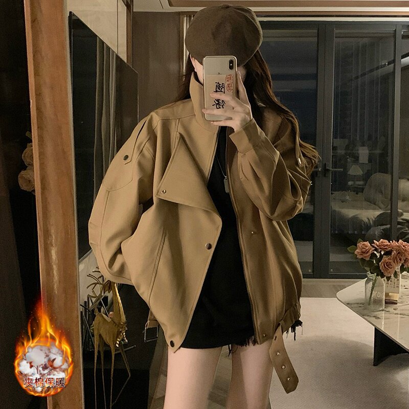 复古夹棉风衣棉服外套女2025新款秋冬高级感巨好看美式小众外套