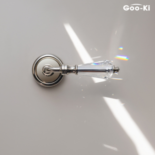 格奥琦「光与影的孩子」法式室内水晶门把手卧室木门黄铜门锁把手