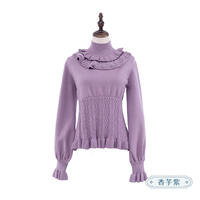 【KS Star Box Design 】 Original retro, elegant and versatile lace high-neck thick sweater lolita innerwear for autumn and winter thumbnail 3