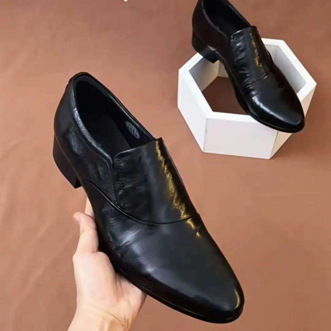 【全国包邮】春季新款男士切尔西皮鞋一脚蹬商务正装鞋时尚尖头鞋