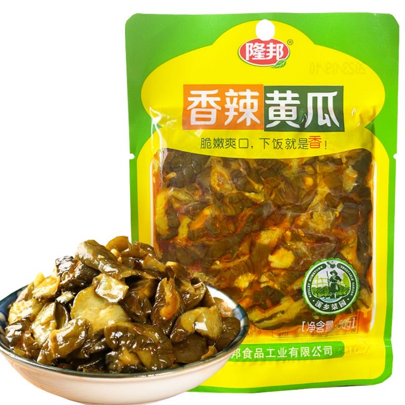 隆邦榨菜50g香辣黄瓜爽口脆瓜下饭菜学生餐饮外卖小袋榨菜腌黄瓜 - 实物图