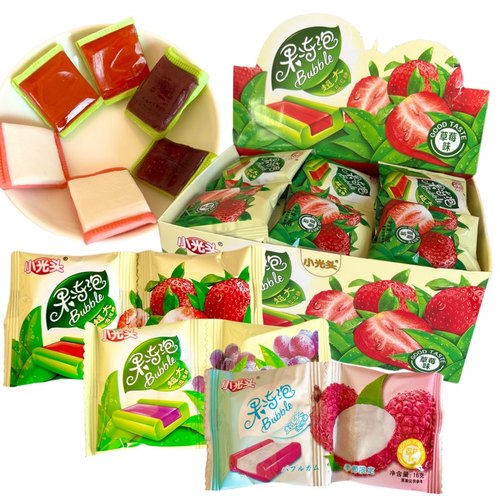 小光头果冻糖草莓夹心超大