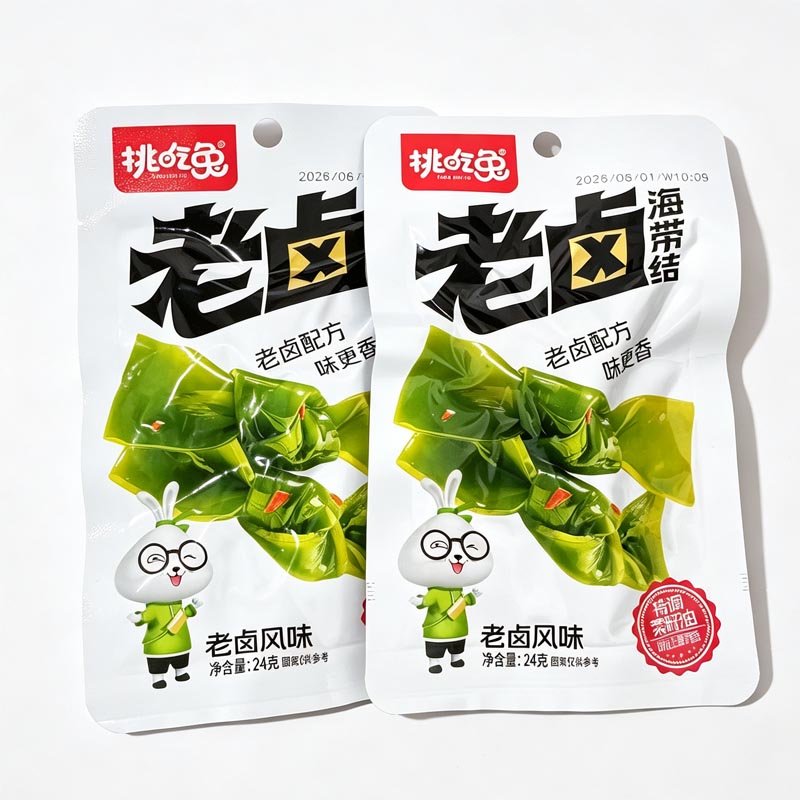 挑吃兔老卤味海带结海带扣小包装开袋即食下饭菜网红香辣味凉菜