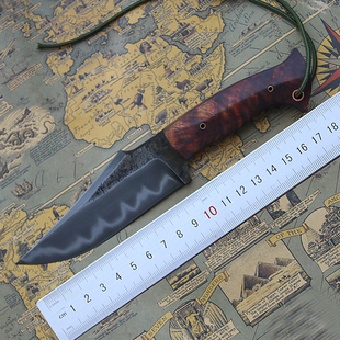 刃物作 五枚合夹钢猎刀 手工锻打野营刀直刀户外刀直刀合法非管制