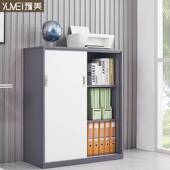 办公室文件柜推拉门铁皮柜矮柜玻璃门抽屉柜阳台收纳柜白色移门柜