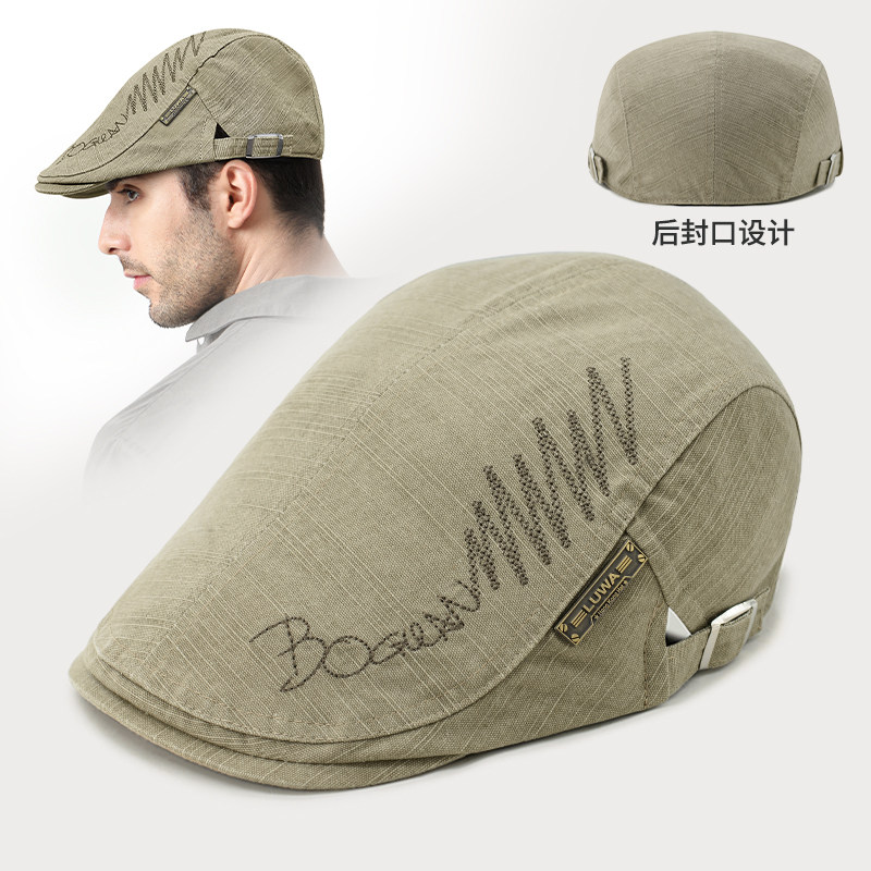 2026春季新款帽子男款水洗棉单帽百搭刺绣贝雷帽登山潮时尚鸭舌帽
