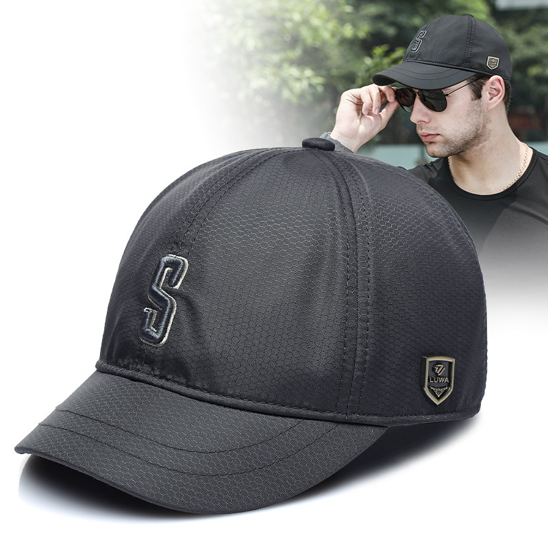 棒球帽短檐时尚欧美户外小沿鸭舌帽男士夏季蜂巢快干出游潮流短舌