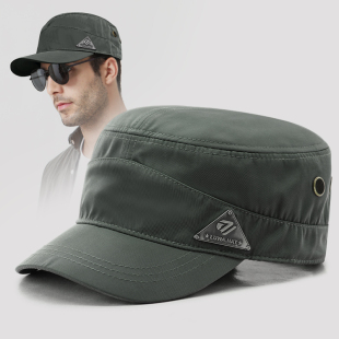 路瓦四季 帽春秋小头围中老年平顶帽男户外徒步健身速干鸭舌帽小码