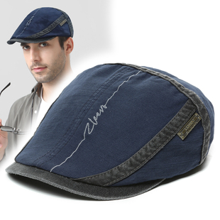 鸭舌帽男大头围中老年帽子男款爸爸帽纯棉透气英伦复古休闲前进帽