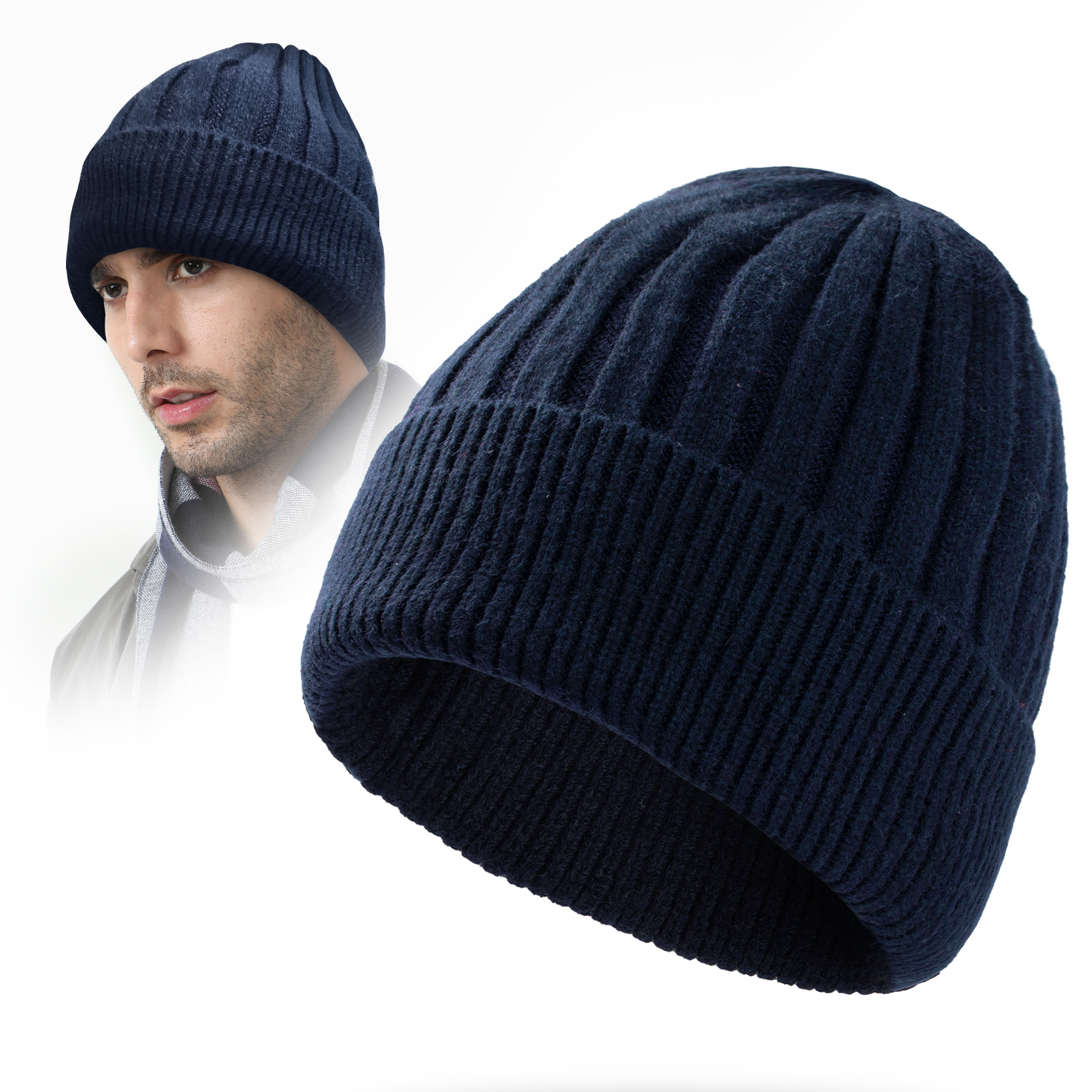 路瓦毛线帽男女冬季羊毛保暖针织