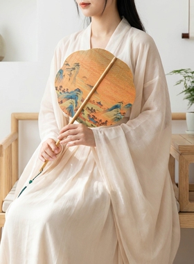 古风团扇汉服搭配蒲扇竹丝腰扇复古大团扇白竹柄手工编织国风团扇