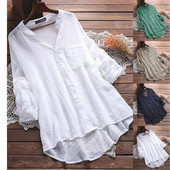 long dress shirts summer white shirt women clothes cotton女