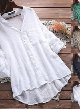 white long shirts women summer clothes shirt dress cotton女