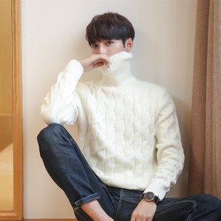 big size Thick turtleneck men pullover sweater man warm coat