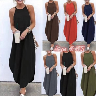 5XL Summer Strap Sleeveless Irregular Party Maxi Women Dress
