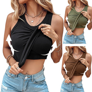 Women Built-in Bra Sleeveless Shirts Racerback Tank Tops