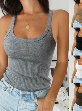 Women Sleevelss Vest Knitted Tank Tops Casual Basic Camisole