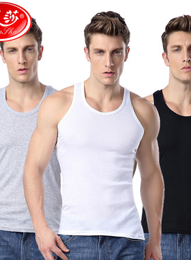 Men TankTop Man Gym clothes Singlet stringer Vest深v背心男棉