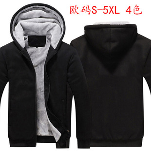 winter men velvet hoodies sweatshirts warm hooded coat man