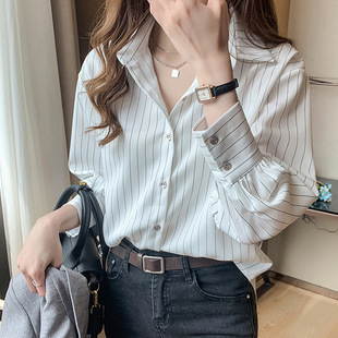 Office Shirt Women Blouse Chiffon Long Sleeve Tops Ladies 女