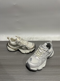 2026春新特价品牌撤柜圆头系带厚底网面透气浅口女老爹英伦风单鞋