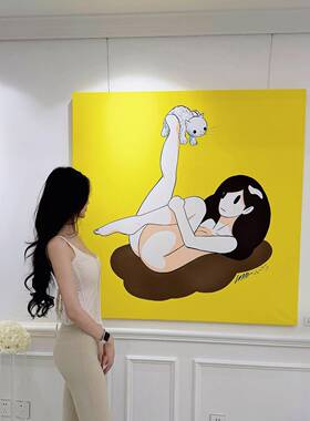 天野健维纳版画潮流艺术斯美女画网红卧室挂画摆件沙发背景装饰画