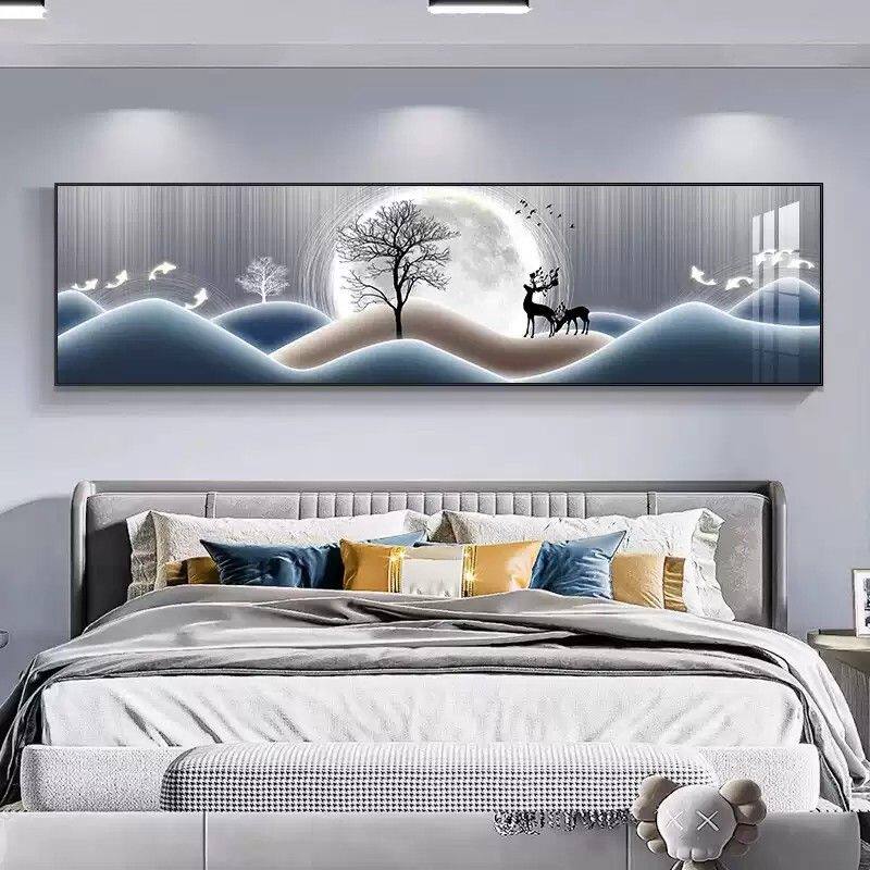 卧室床头装饰画轻奢高级感主卧房间挂画现代简约酒店宾馆高档壁画