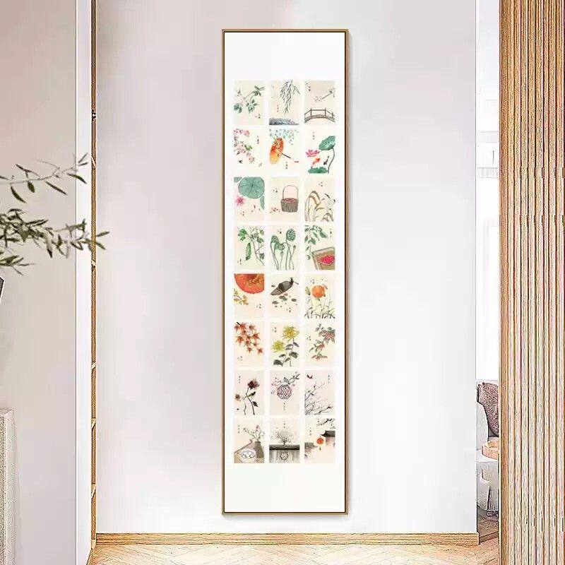 二十四节气新中式客厅装饰画玄关走廊壁画民宿卧室床头国风挂画