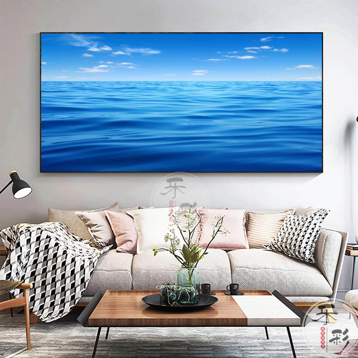 风水纯水客厅挂画卧室画沙发海水装饰画大海办公室床头餐厅背景墙
