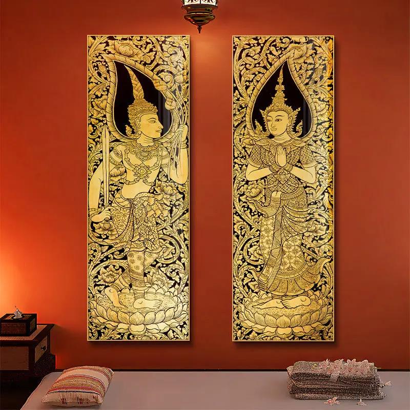 东南亚泰式风格墙面装饰按摩挂画装饰画背景墙壁画客厅玄关过道
