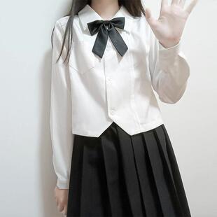 校园风女学生校服套装 Jk制服秋正版 角襟白色衬衫 原创日系长袖 款
