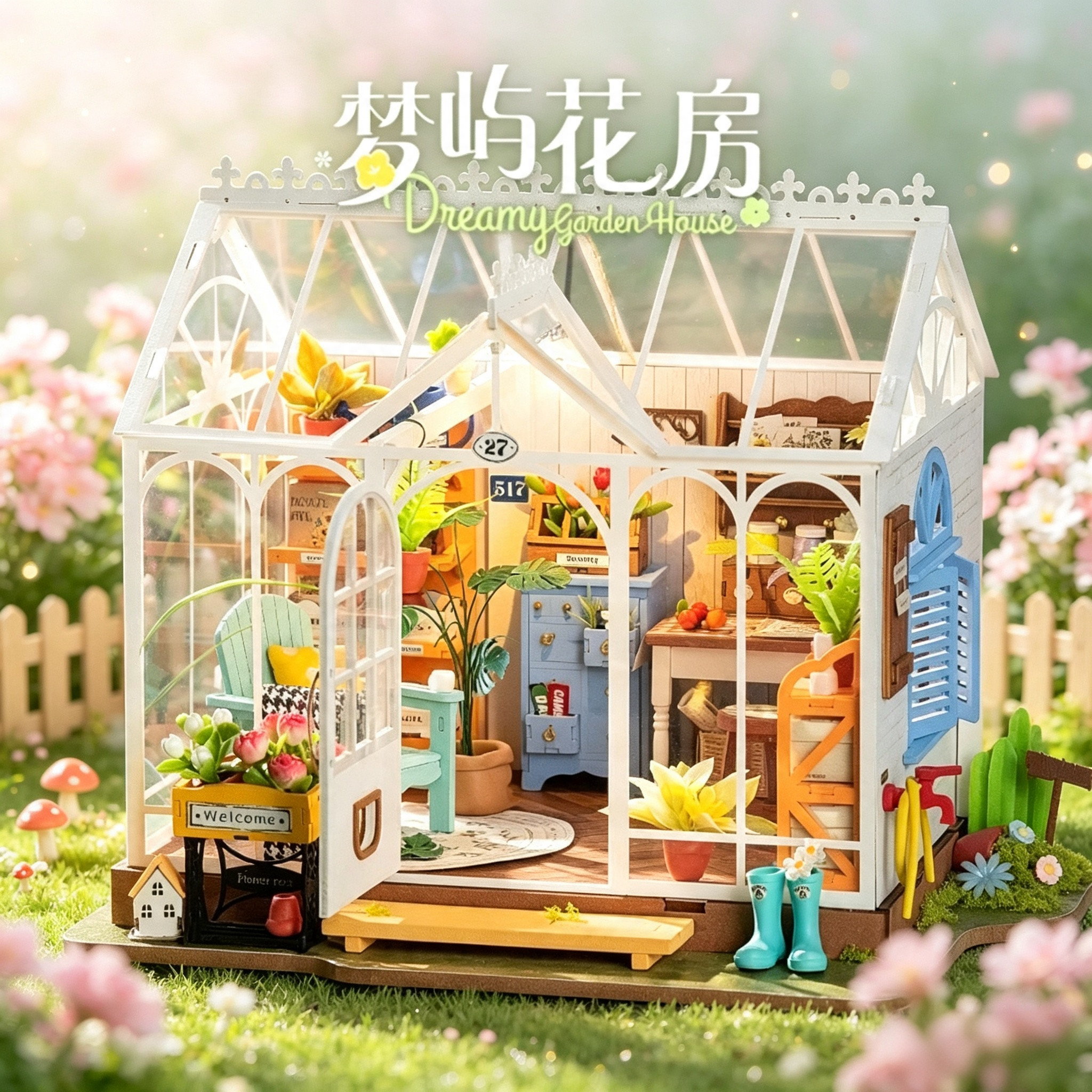 rolife若来梦屿花房DIY手工小屋小房子微缩模型迷你小屋积木礼物