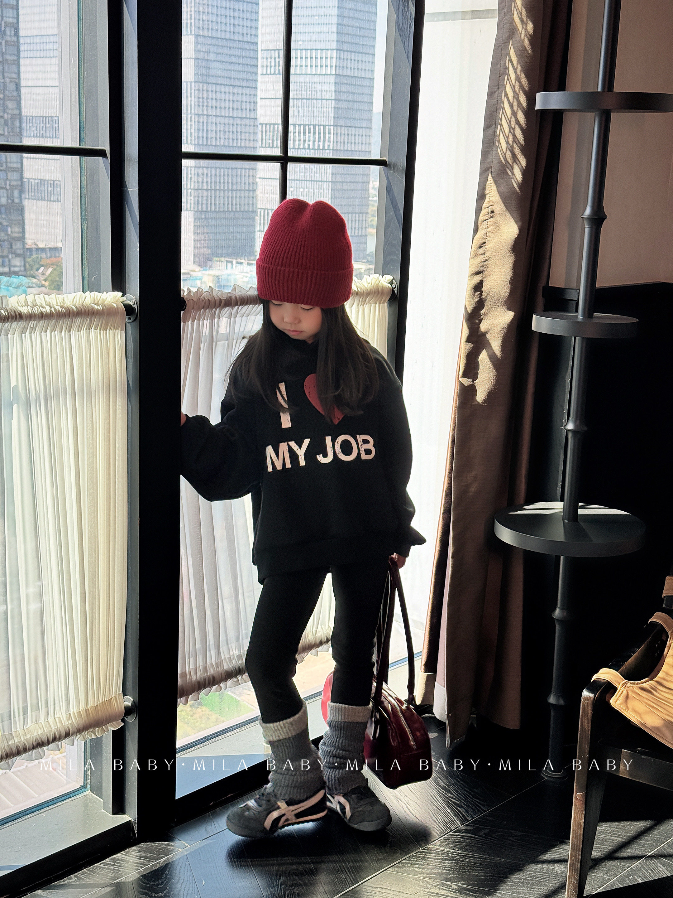 MILA BABY秋冬女童加绒卫衣儿童加厚上衣中大童保暖外套
