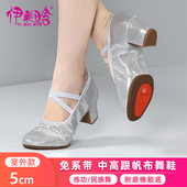 5cm银跟舞鞋 成人古典舞跳舞教师鞋 室外中国舞蹈鞋 女士软底练功鞋