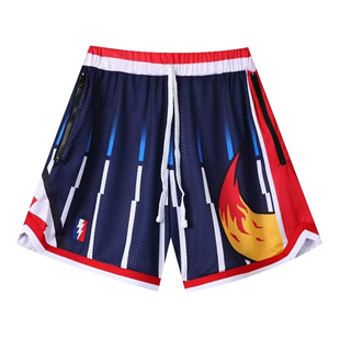 STNP 美式双层拼色透气速干四分裤篮球运动不过膝短裤速干网眼