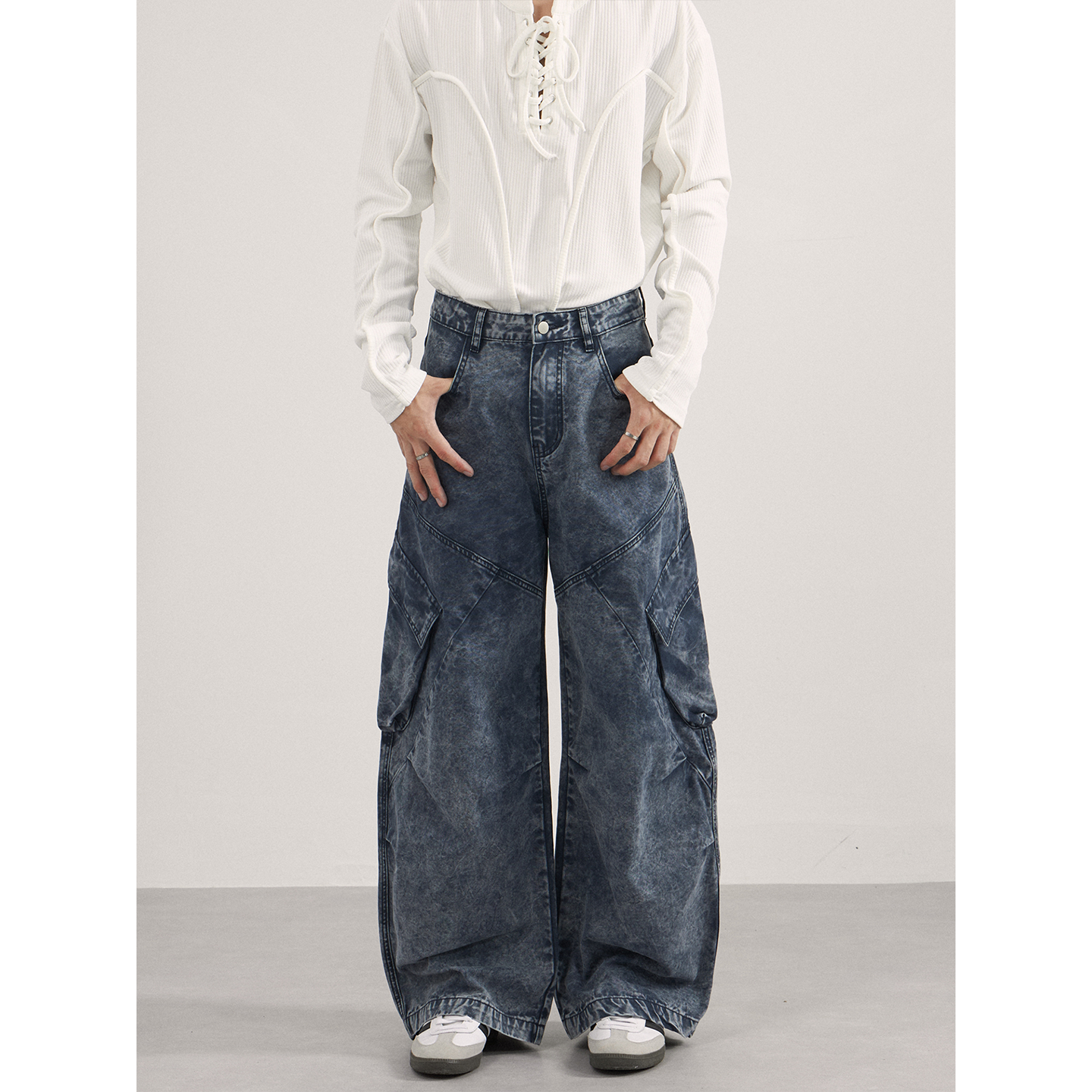 超显瘦的男士高街100%纯棉大口袋vibe风宽松阔腿休闲裤工装长裤子,男装,休闲裤,淘宝优惠券,粉丝福利购,淘宝优惠卷