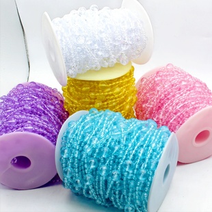 4mm珠链diy香妃精美发箍DIY串珠 爆款 透明镀彩连线地球珠11