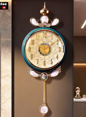瑞士Clean ktee2026新款客厅挂钟复古轻奢高级感创意装饰时钟表