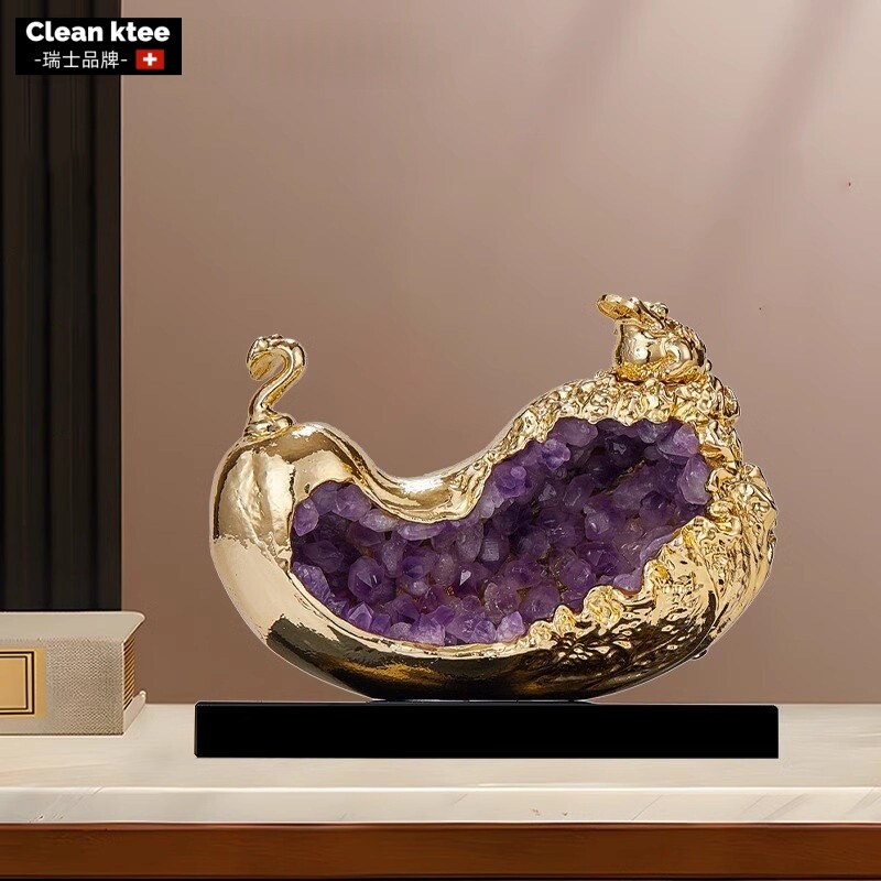 百财如意紫水晶白菜客厅装饰品