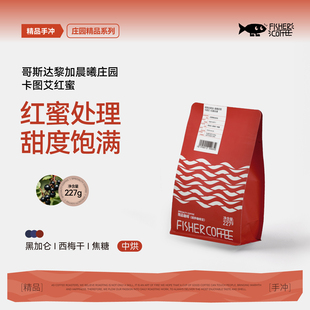 Fisher啡舍哥斯达黎加晨曦庄园卡图艾红蜜处理手冲咖啡豆中烘227g