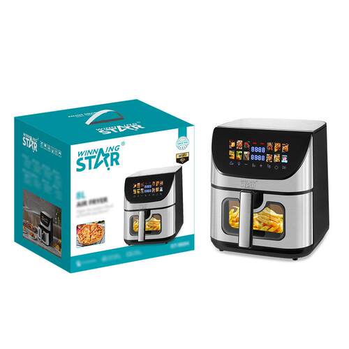 winningstar跨境8L全触屏数显WIFI款薯条蛋挞烤肉多功能空气炸锅