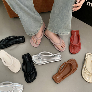 设计感小众平底人字拖女鞋子夏季街穿百搭凉拖鞋2023新款休闲拖鞋