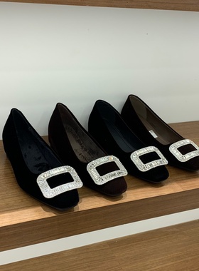 法式小香风黑色水钻内增高加绒单鞋女2025秋冬毛毛鞋豆豆鞋厚瓢鞋