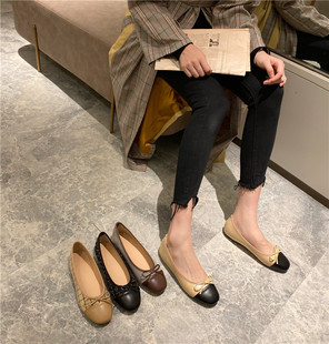 浅口单鞋女平底2026春款复古方头小香风软底仙女一脚蹬豆豆鞋女潮