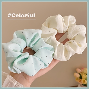 烫钻满天星大肠发圈女生设计橡皮筋搭配甜美蓬松日常洗漱简约头绳