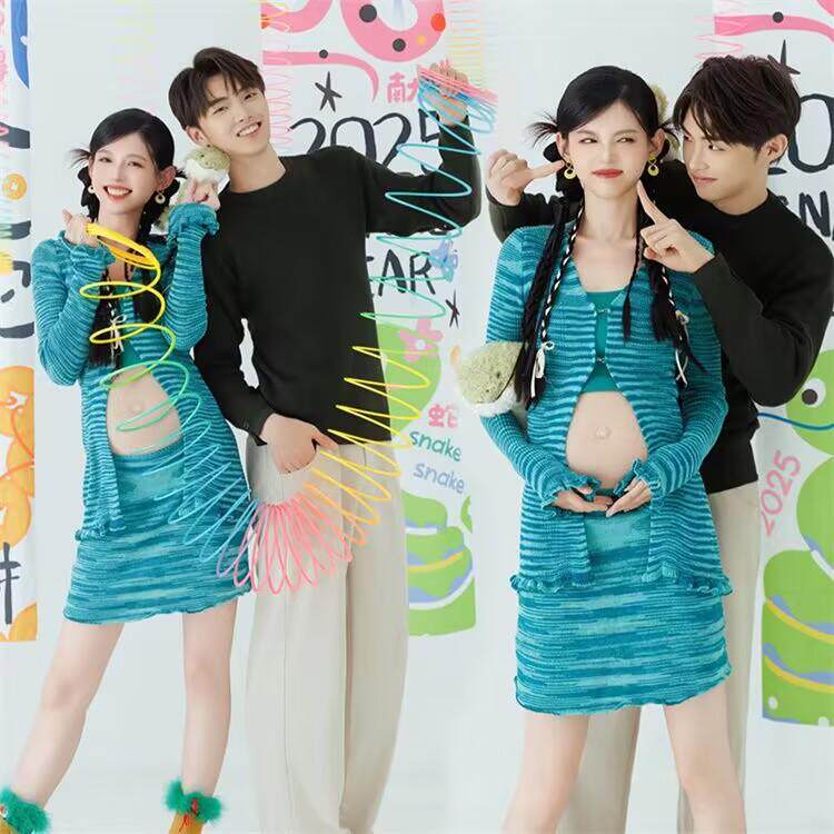 新款蛇年多色彩情侣写真影楼服装